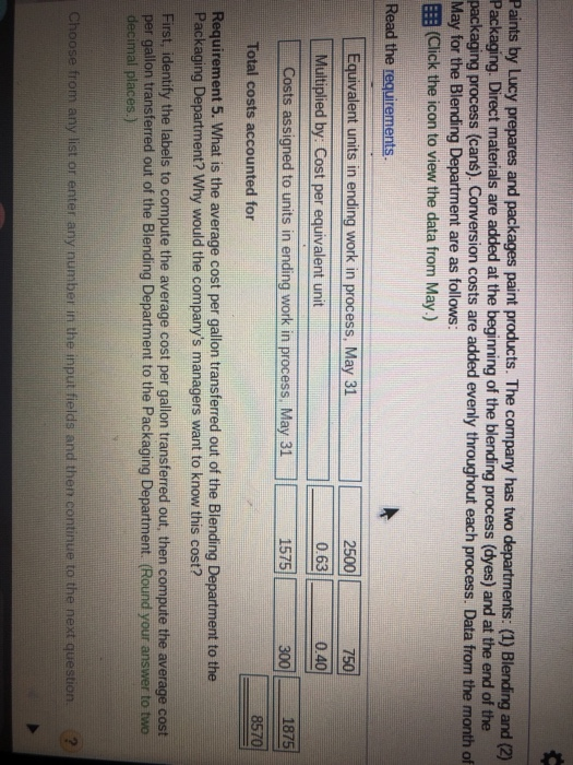  i just need the answer for requirements # 5 Paints by