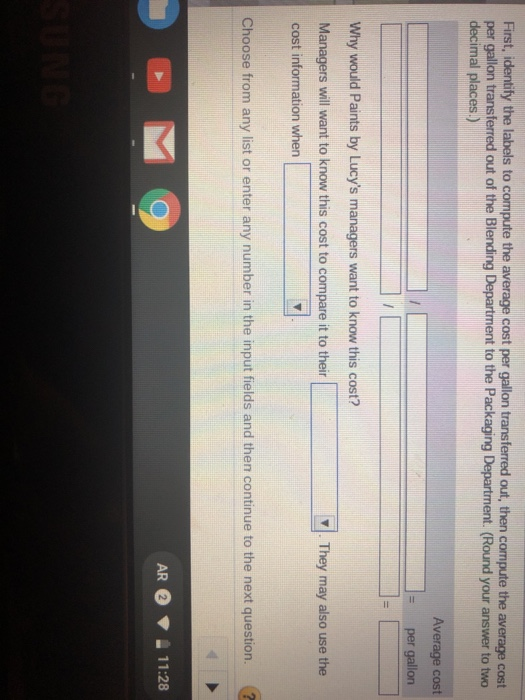 (cans). Conversion costs are added evenly throughout each process. Data from the