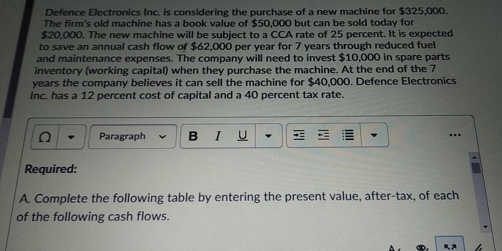  please solve this as soon as possible Defence Electronics Inc. is