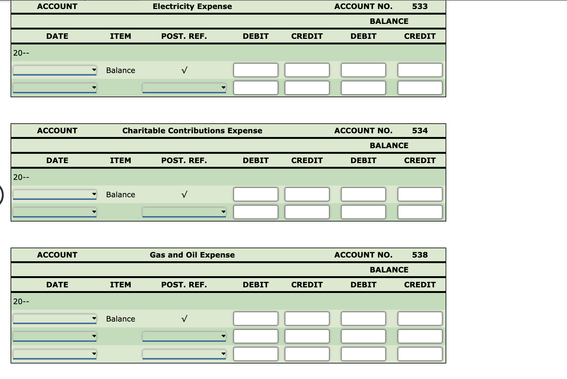 & & & & & \multicolumn{2}{|c|}{ BALANCE } \\ \hline DATE &