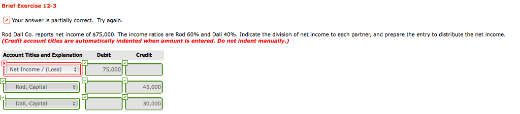 Brief Exercise 12-3 Your answer is partially correct. Try again. Rod