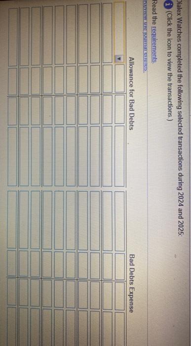  just need the journal entries completed for the two t accounts