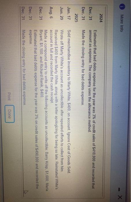 Explanation 2024 12.300 12,300 12,300 12,300 400 Dec. 31 Bad Debts Expense