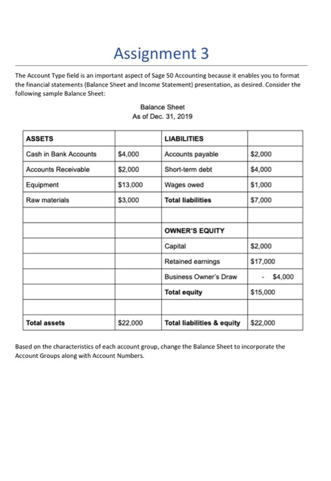  Assignment 3 The Account Type field is an important aspect of