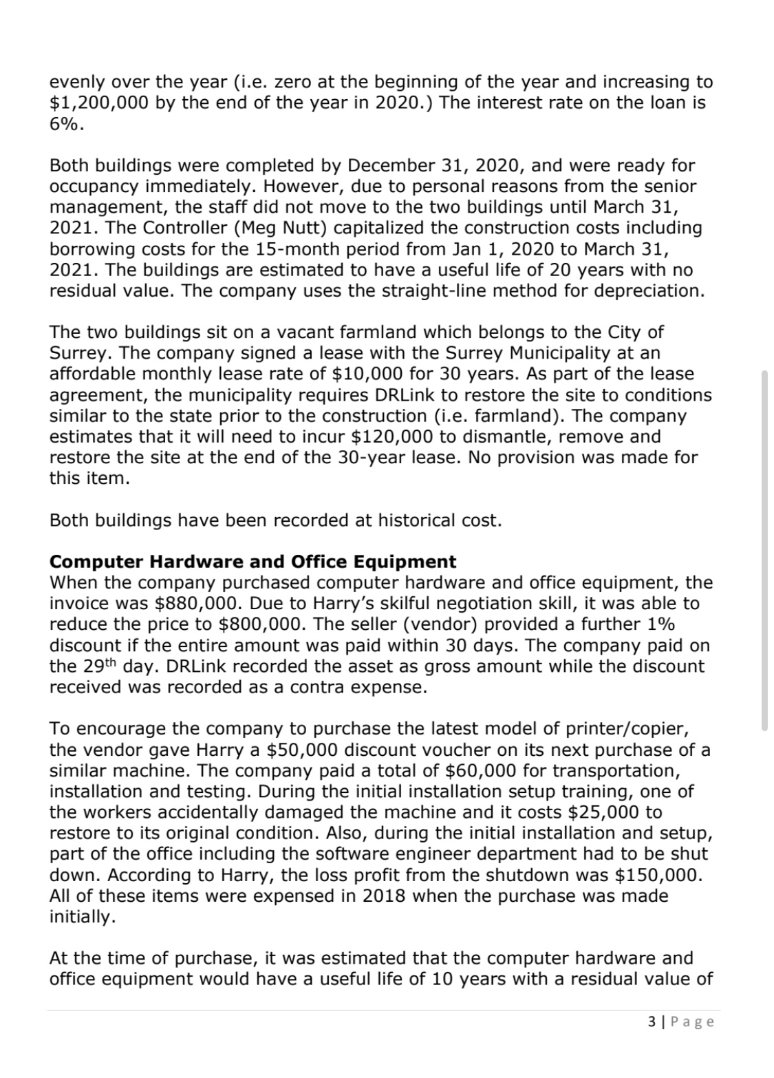 detailed ACCT 3310 GROUP PROJECT - CASE ANALYSIS DRLink System Inc. ("DRLink")
