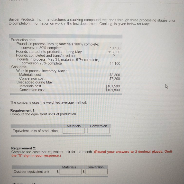  $1,200 Conversion cost Cost added during May Materials cost Conversion cost