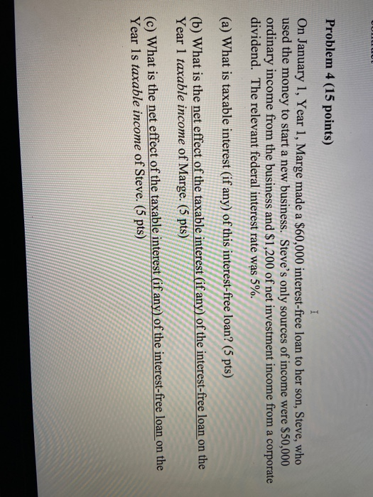  Problem 4 (15 points) I On January 1, Year 1, Marge