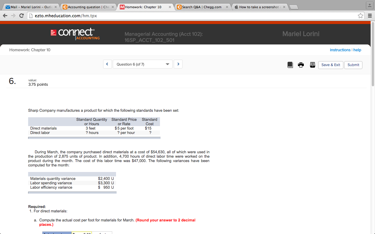 (Do not round intermediate calculations.) Standard direct labor rate per hour Compute