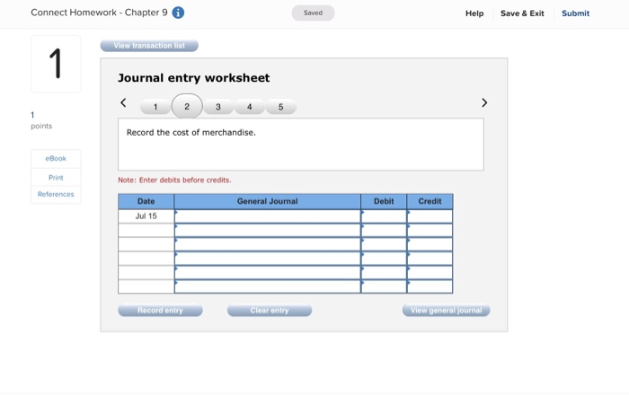 C2 1. On July 15, Piper Co. sold $25,000 of merchandise (costing