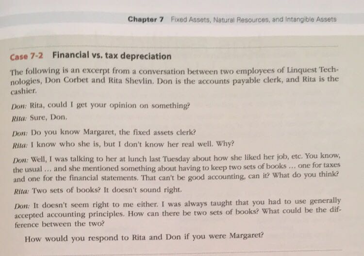  Chapter 7 Fixed Assets, Natural Resources, and Intangible Assets Case 7-2