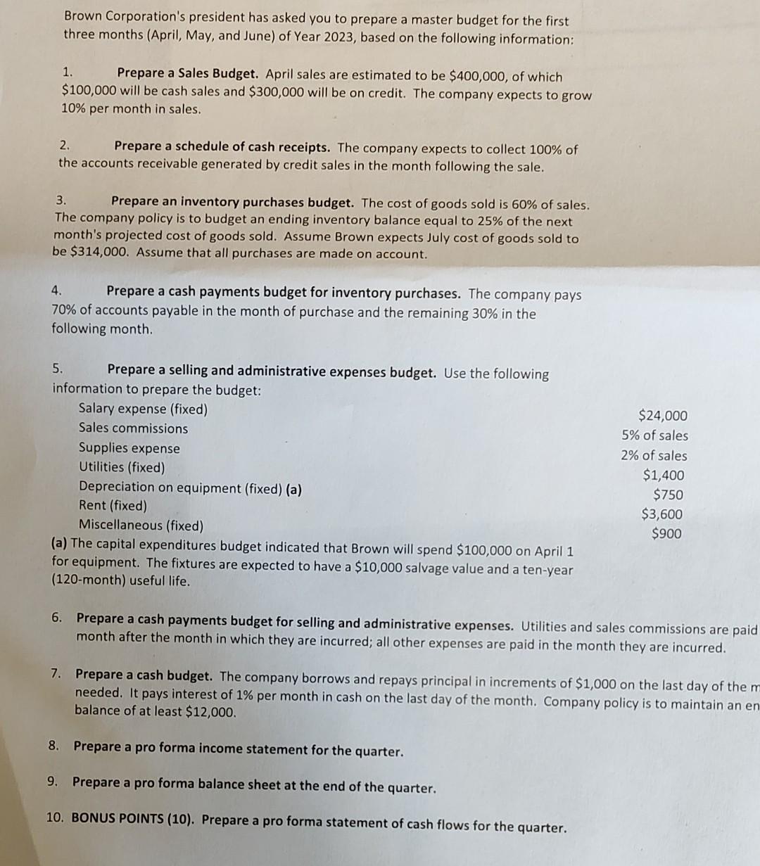 please explain number 8,9 and 10. Prepare a PR Format income