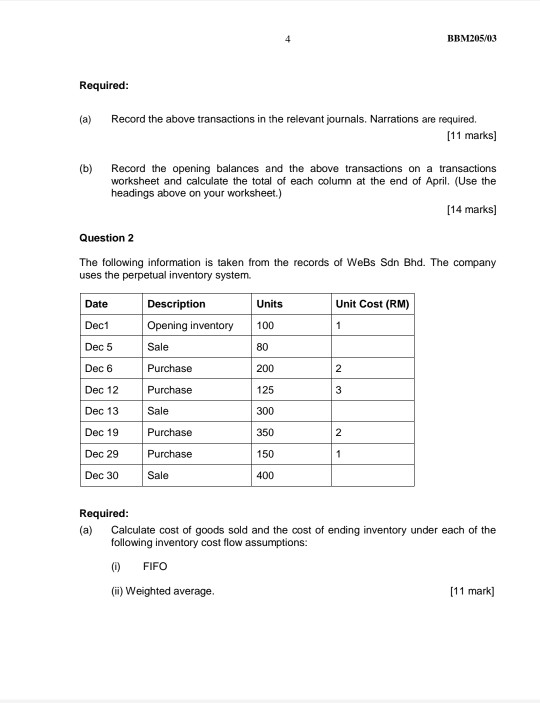 1 Below was the transactions worksheet of Selna Enterprise on April 1,
