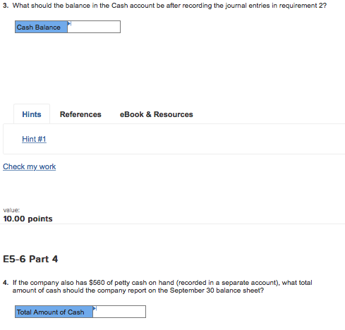 applies to the questions displayed below The September 30 bank statement for