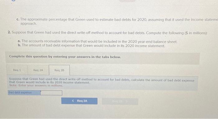 in its 2020 income statement. Complete this question by entering your answers