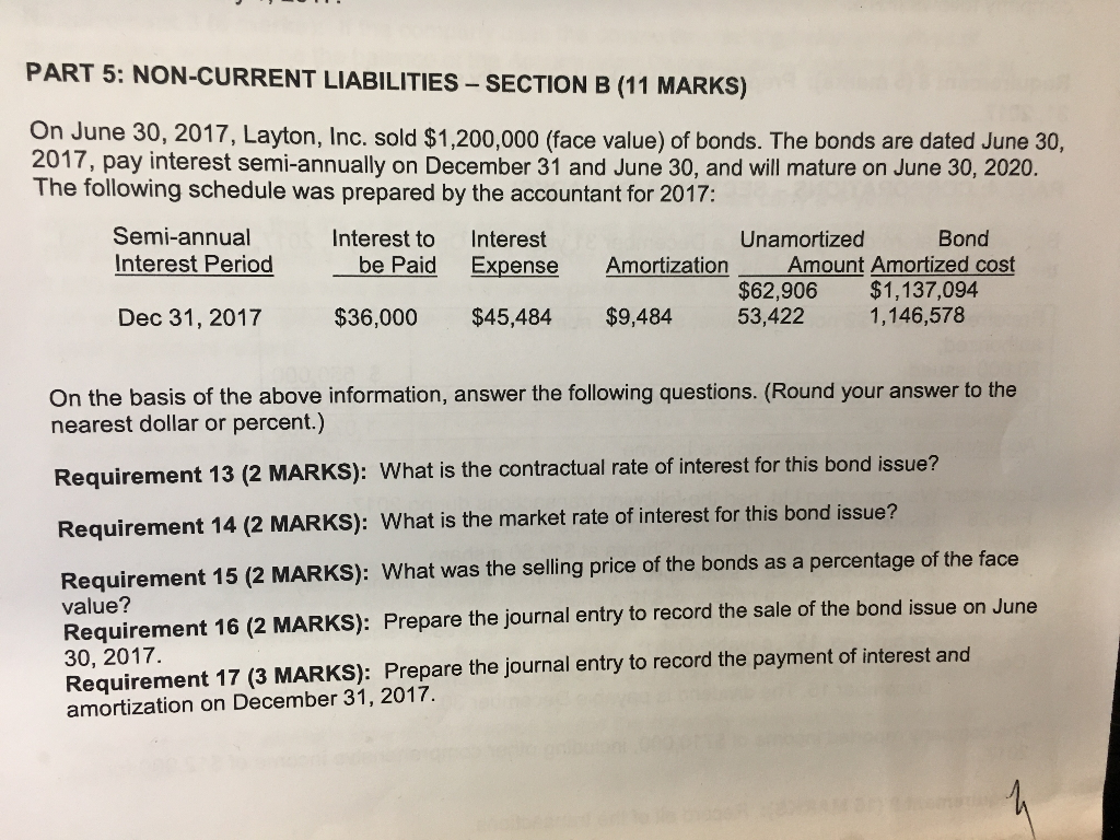  PART 5: NON-CURRENT LIABILITIES- SECTION B (11 MARKS) On June 30,