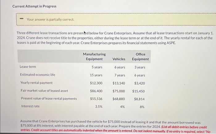  Current Attempt in Progress Your answer is partially correct. Three different