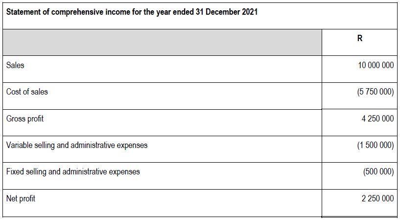 QUESTION 1 Read the information below and answer the following questions INFORMATION