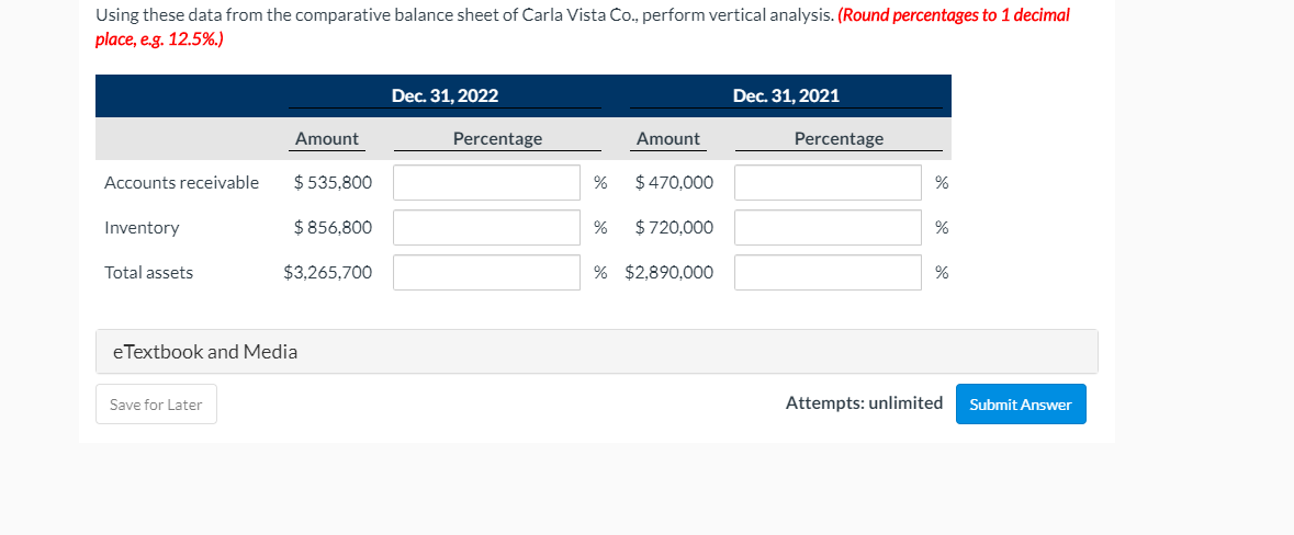 answer is incorrect. Using these data from the comparative balance sheet of
