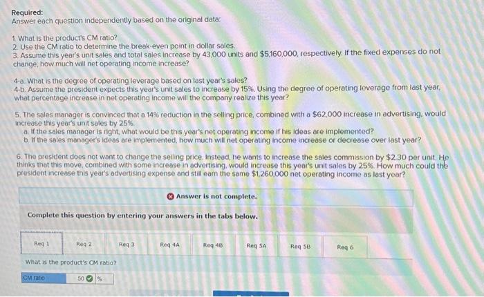  only need req 5A-Req 6 Required: Answer eoch question independently based