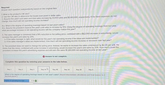 3 Assume this year's unit soles and totar sales increase by 43,000