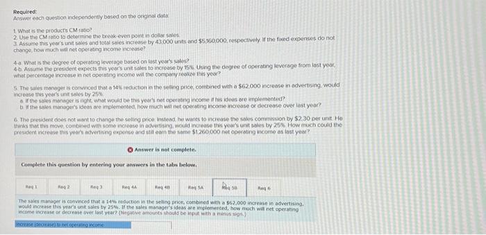 operating leveroge based on last year's sales? 4. b. Assume the president