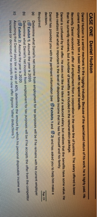  CASE ONE Daniel Hudson Daniel Hudson is a senior mechanic in