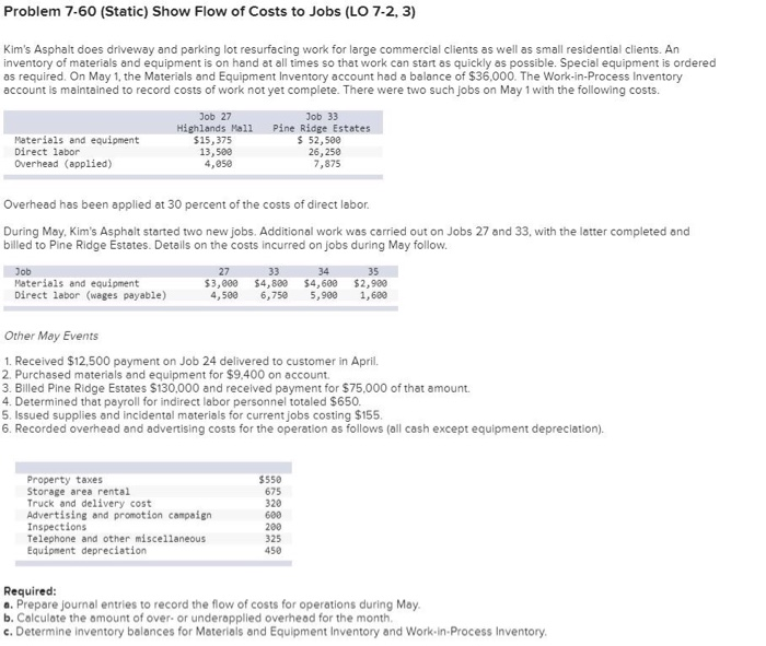  On May 1, the Materials and Problem 7-60 (Static) Show Flow