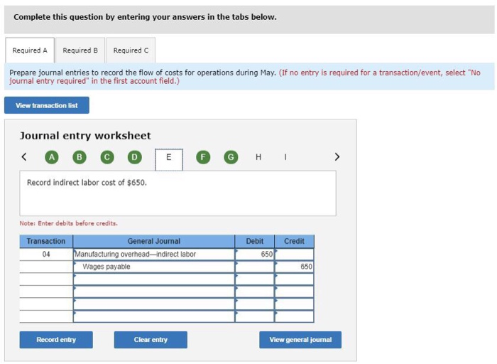equipment is ordered as required. On May 1, the Materials and Equipment