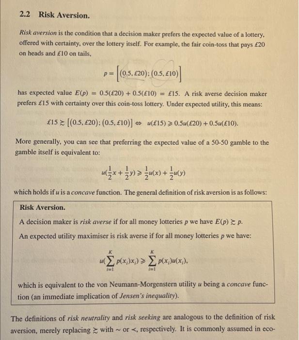 The expected utility of a lottery p is: Eu(p)=i=1np(xi)u(xi) The function u:XR