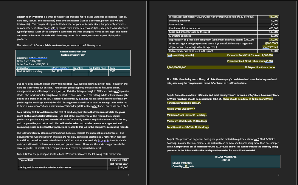  Please show work for Part 1-18. I already started and I