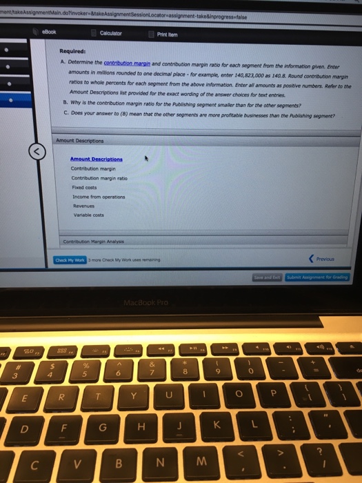 revenues of the three largest business segments for Time Warner, a recent