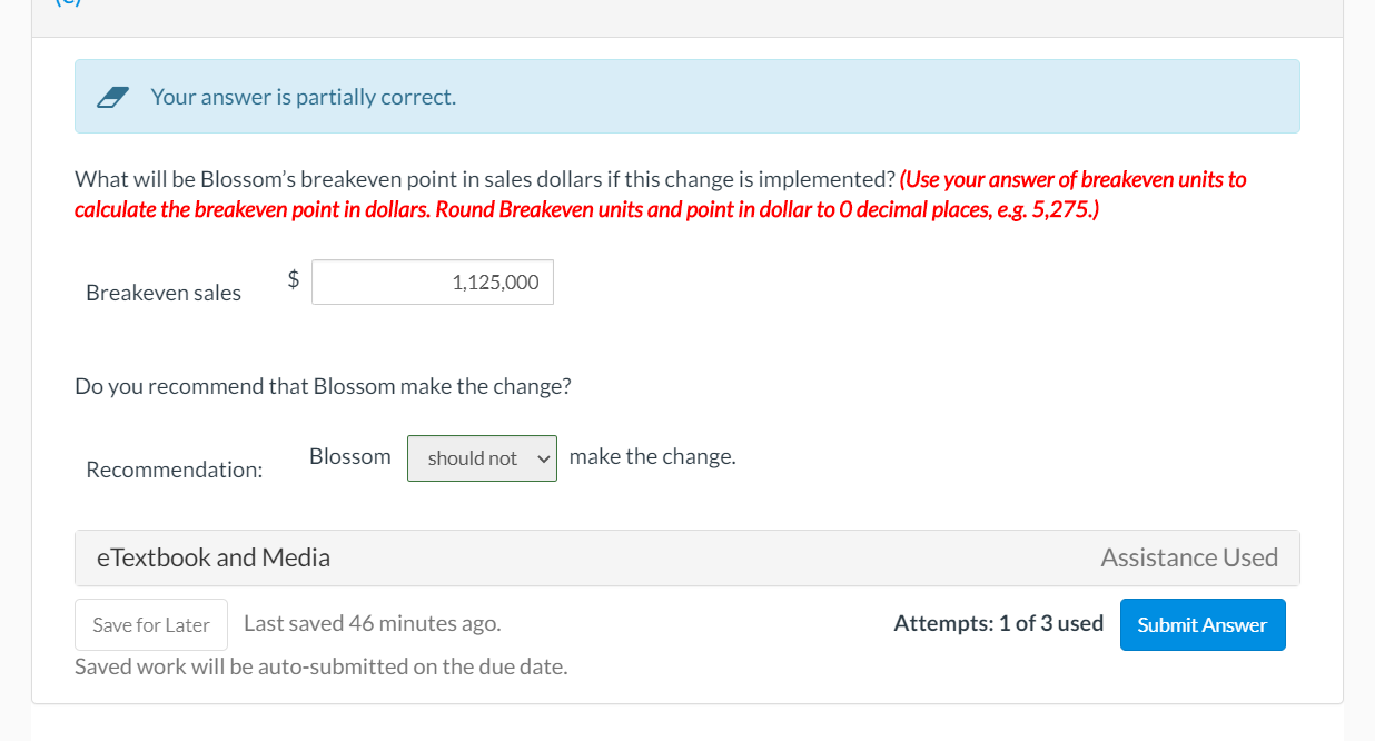 statement for last year follows. Math Testing Reading Testing Sales revenue Variable