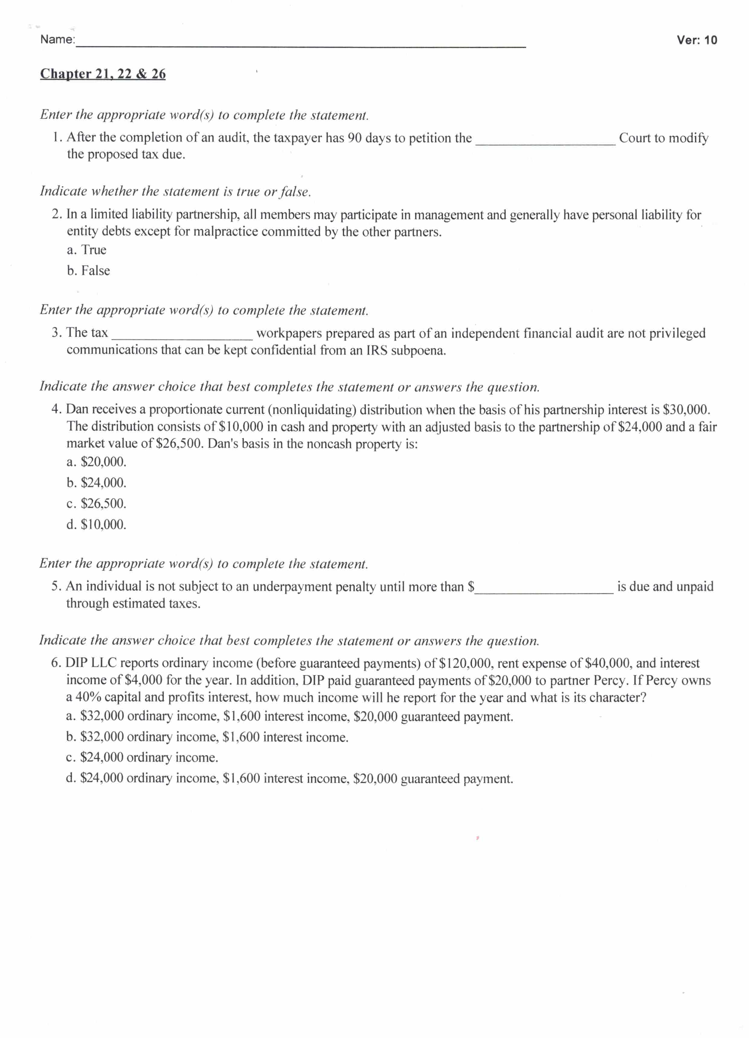  Enter the appropriate word(s) to complete the statement. 1. After the