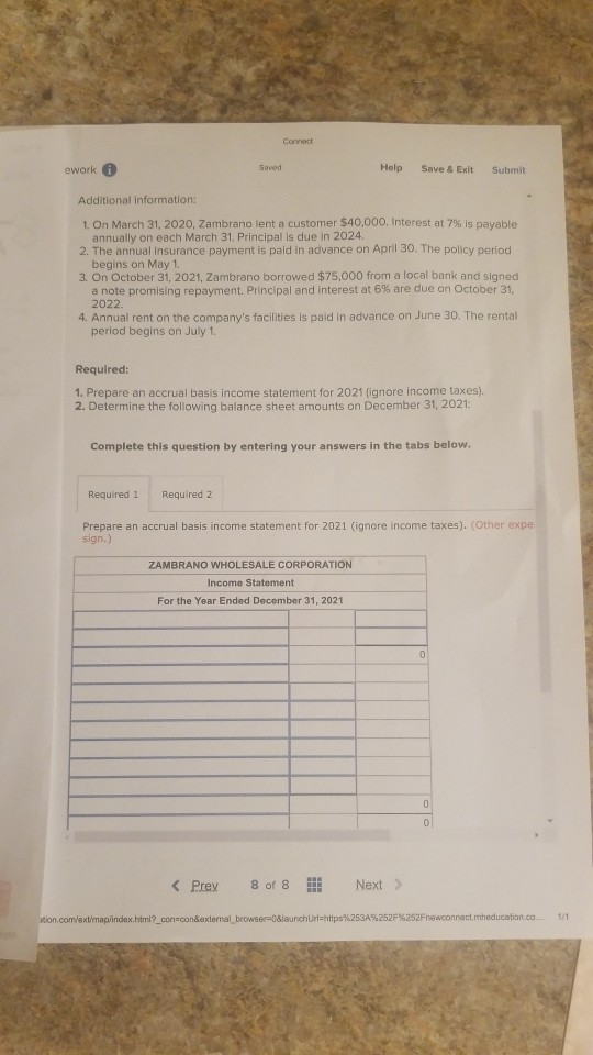 maintains its records on a cash basis. At the end of each