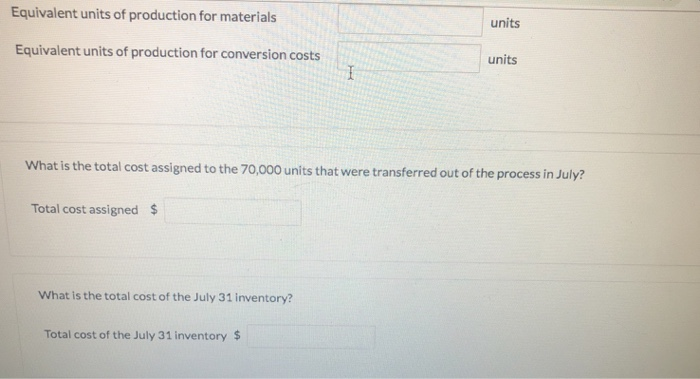 of the process and incurs conversion costs uniformly throughout the process. During