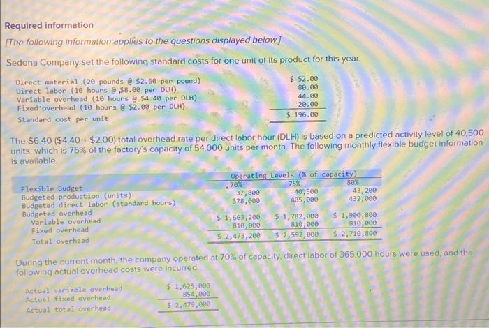  PLEASE ANSWER BOTH #1&2 Required information [The following information applies to