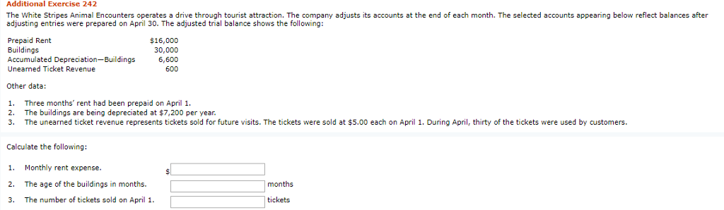  Additional Exercise 242 The White Stripes Animal Encounters operates a drive