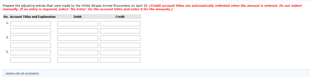 through tourist attraction. The company adjusts its accounts at the end of