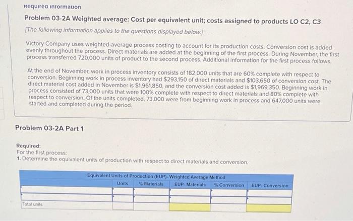 Questions 1,2, and 3 Required information Problem 03-2A Weighted average: Cost