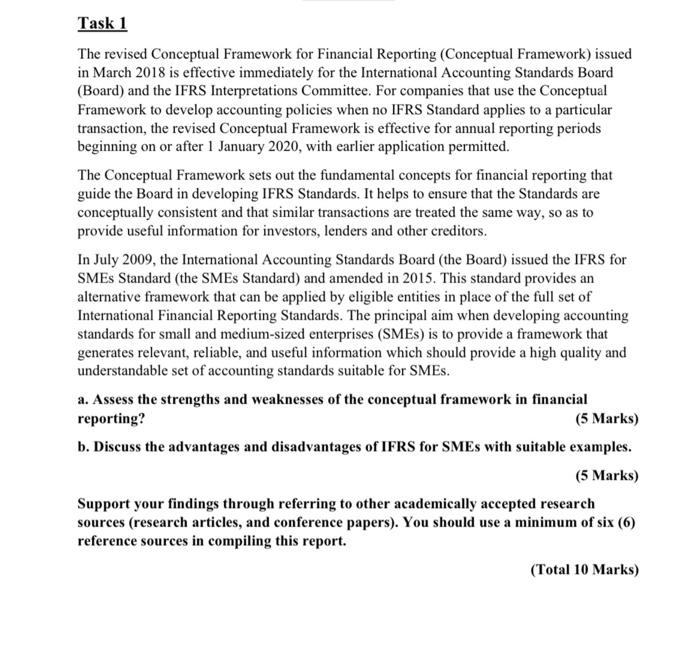  Task 1 The revised Conceptual Framework for Financial Reporting (Conceptual Framework)