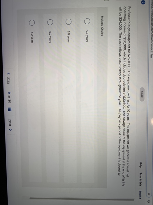  etmeducation.com flow/connect.html Saved Help Save & Exit Submit Professor K buys
