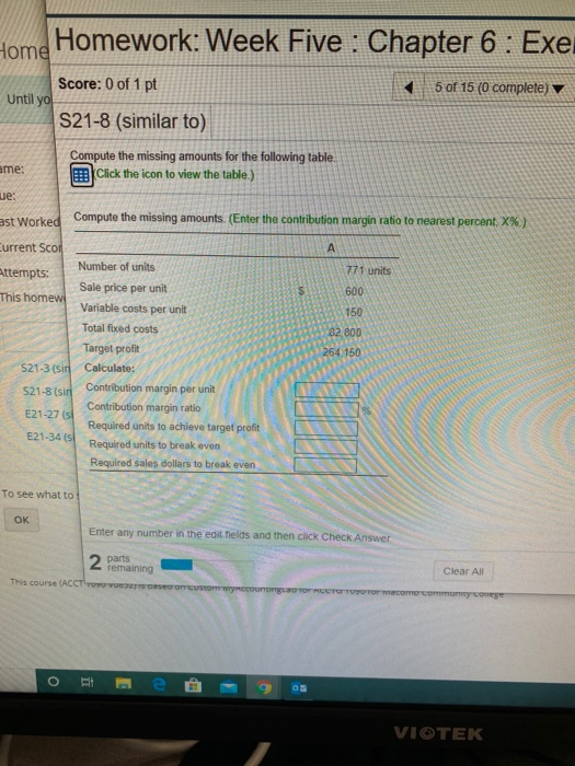 (0 complete) HW SC milar to) ssing amounts for the following table