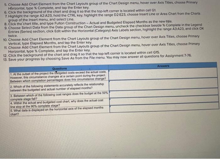 the Chart Design menu, hover over Axis Titles, choose Primary Horizontal, type