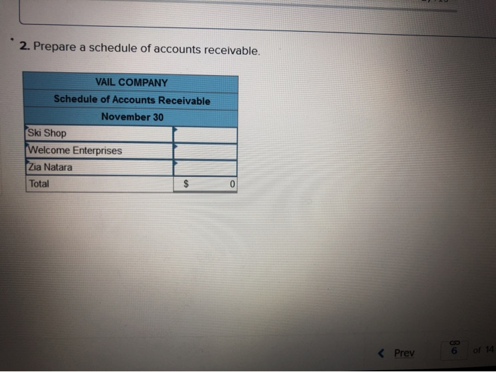 below) Vail Company recorded the following transactions during November Date General Journal