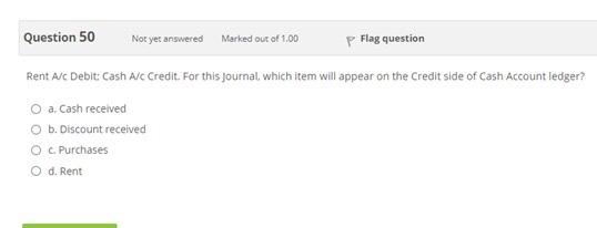 will rate you Question 49 Not yet answered Marked out of 1.00