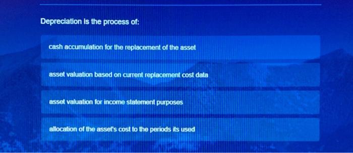 on sale of the equipment. 2. Which of the following statements about