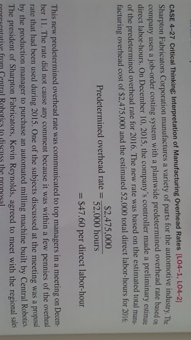 Is there a solution to book Managerial Accounting For Managers chapter 4