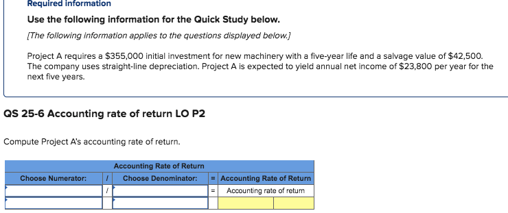 [The following information applies to the questions displayed below.) Project A requires