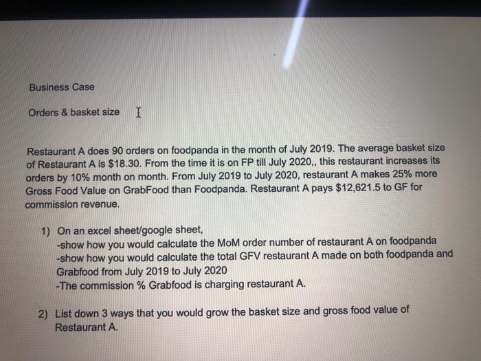 of Restaurant A is $18.30. From the time it is on FP