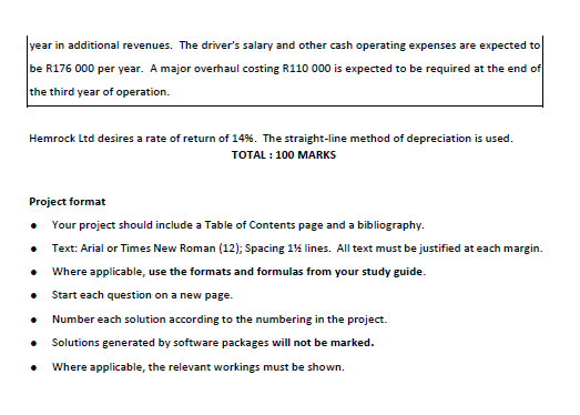 below and answer the following questions: Calculate the Accounting Rate of return